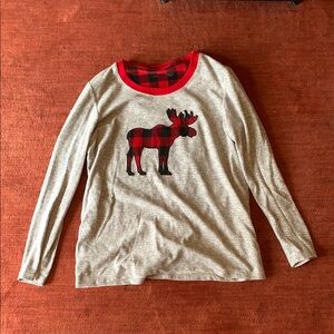 Gray and Red & Black buffalo check Moose PJ set